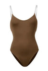 Organic Cotton Camisole Leotard with Clear Straps