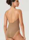 Organic Cotton Camisole Leotard with Clear Straps